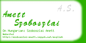 anett szoboszlai business card